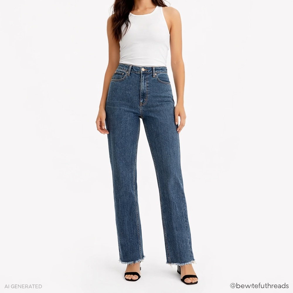 Abercrombie Ultra High Rise Straight Leg Jeans 30W Long Tall Girl Denim
